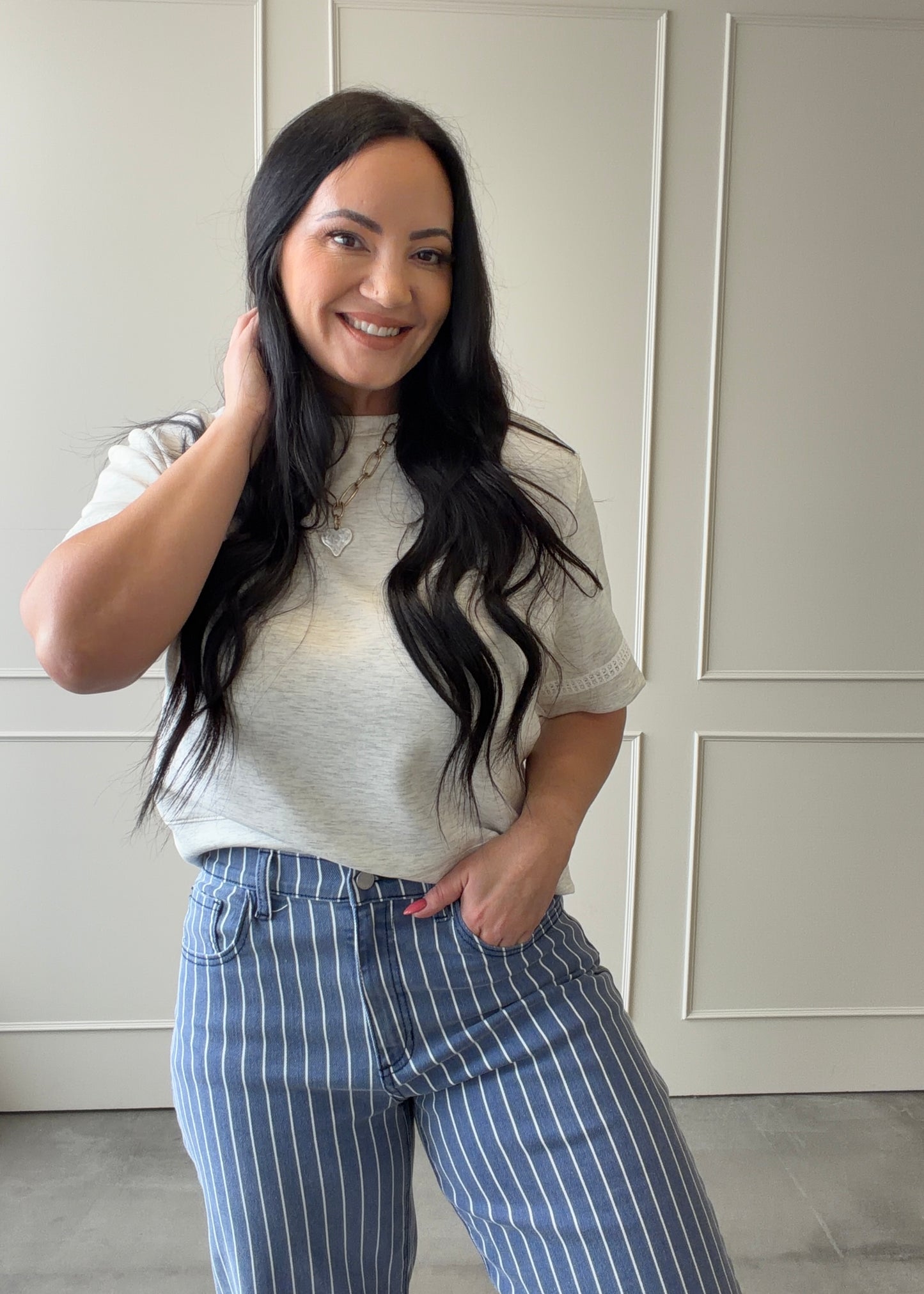 The Harbor Stripe Barrel Jean