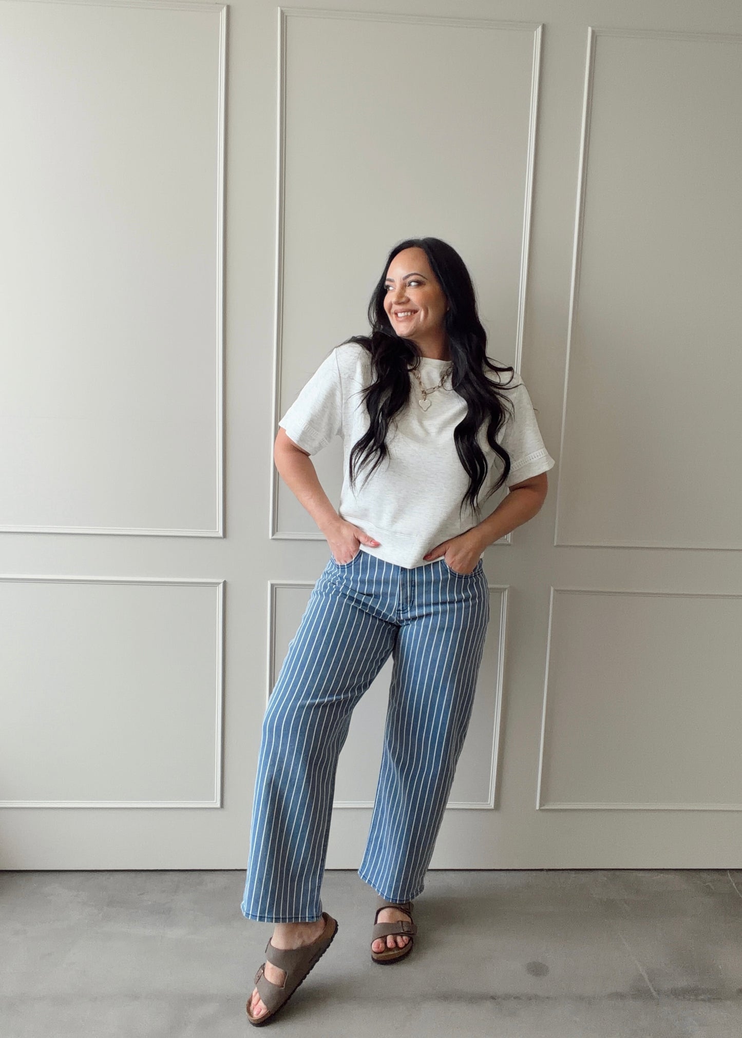 The Harbor Stripe Barrel Jean