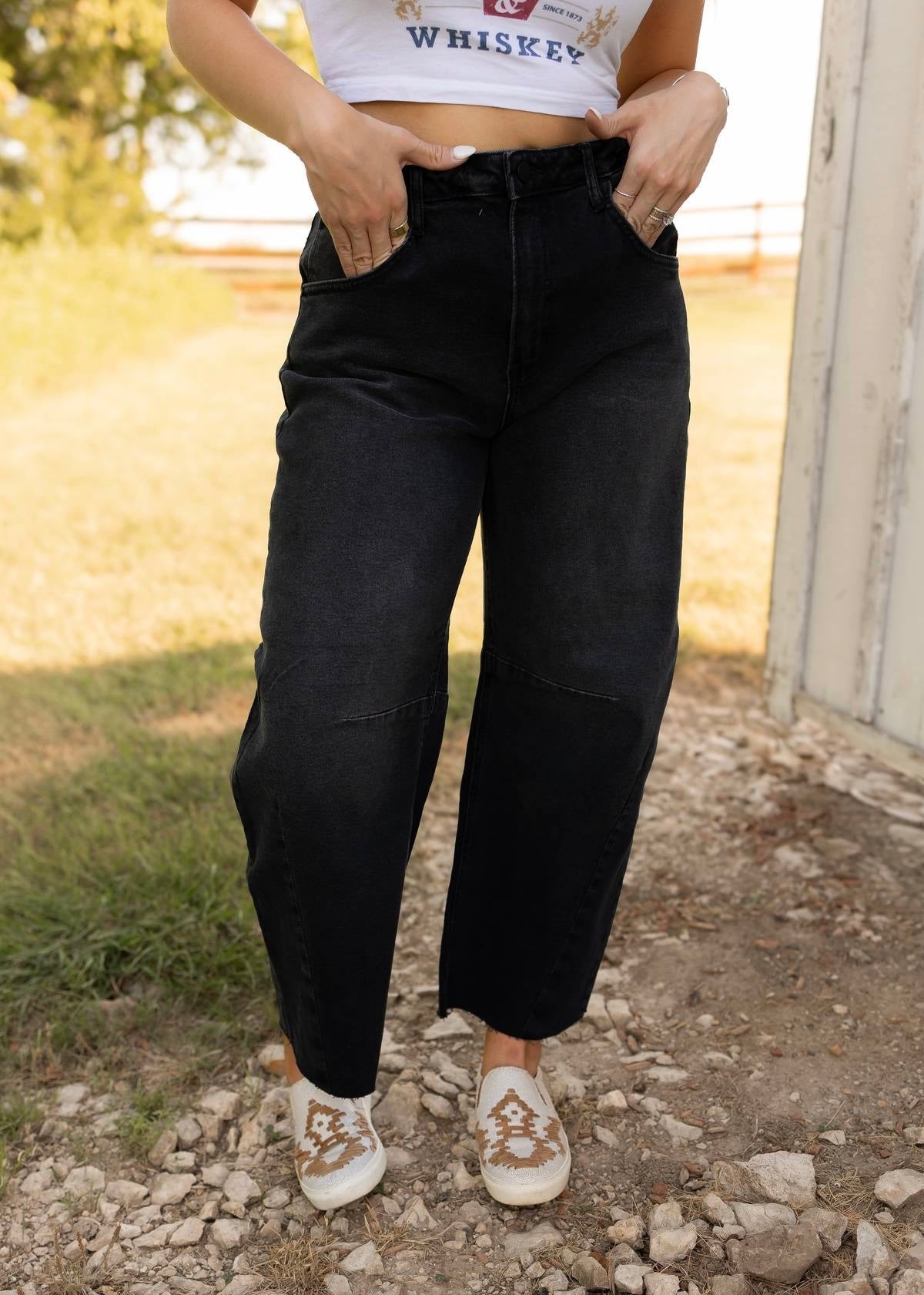 Barrel Jeans - Charcoal Wash
