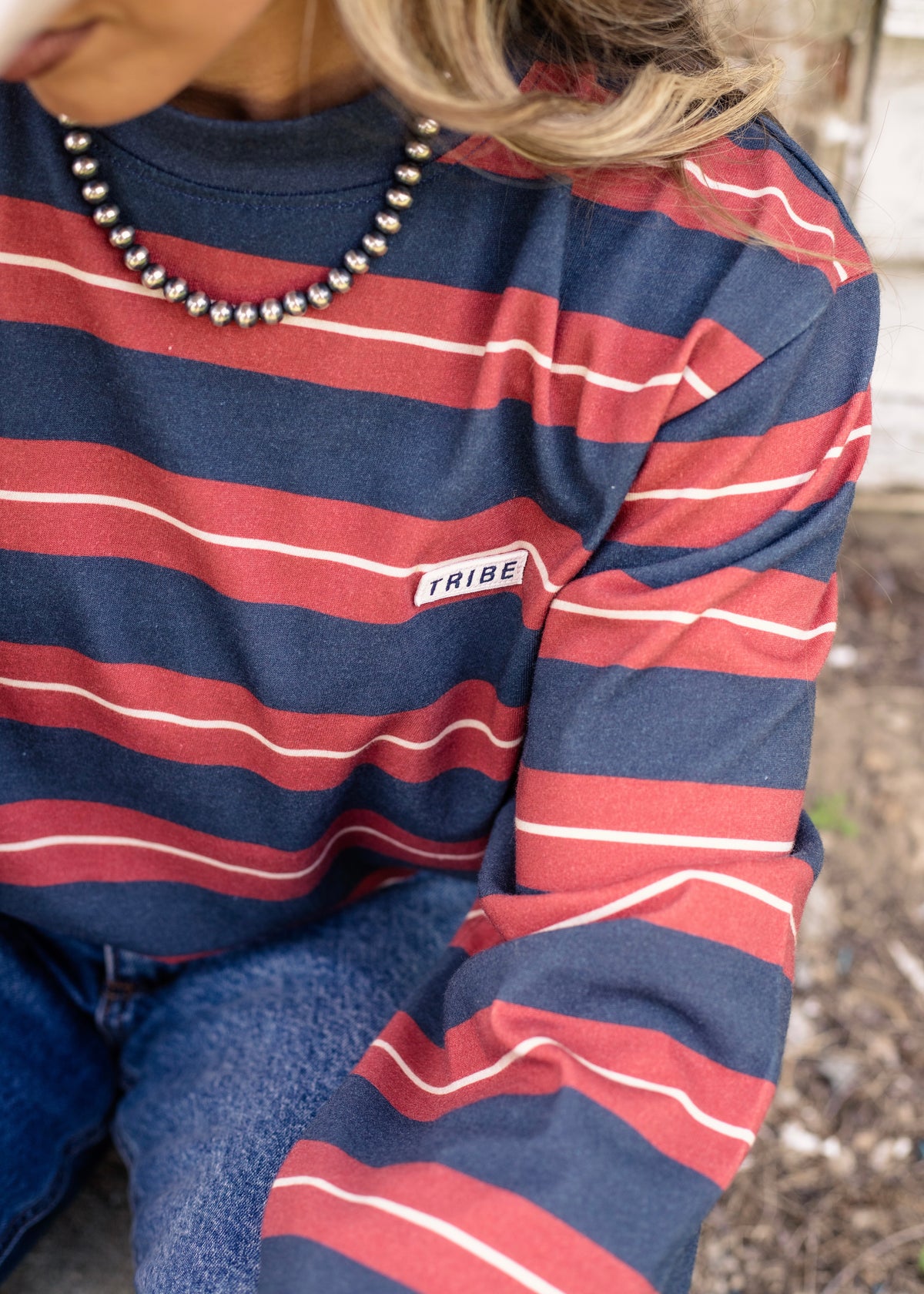American Made striped wide sleeve