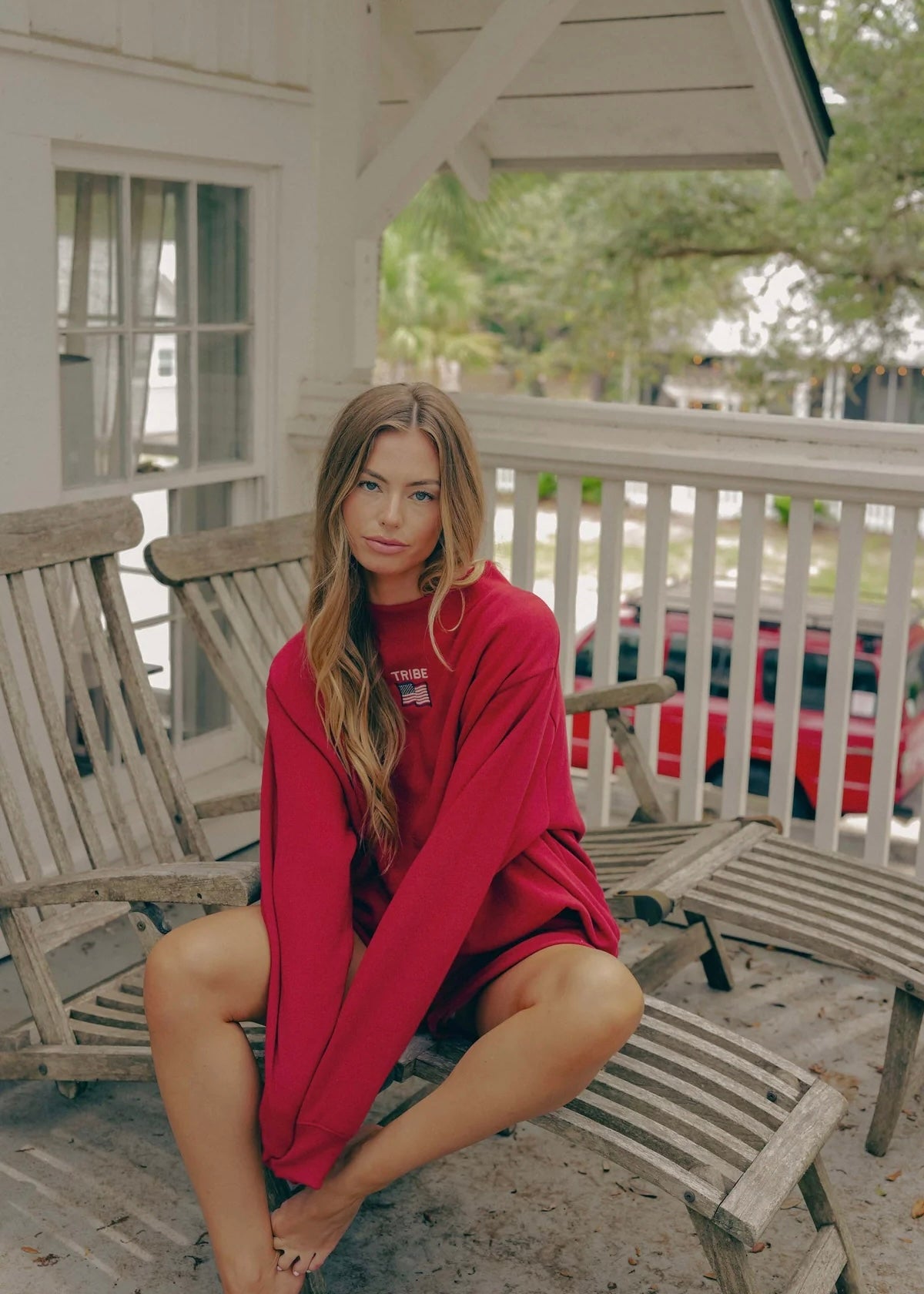 Americana Butter mock neck