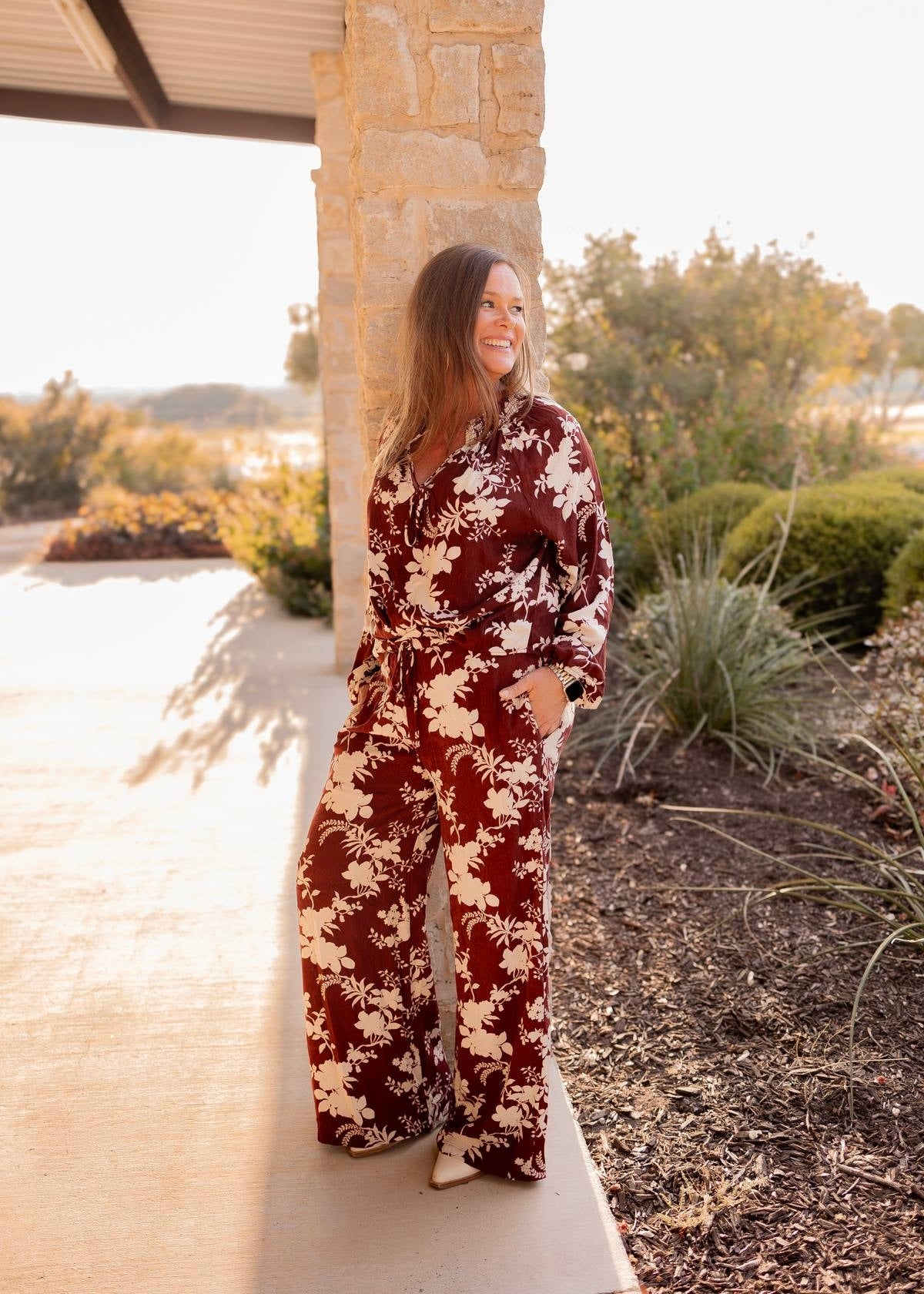 Etta Bordeaux Floral Top