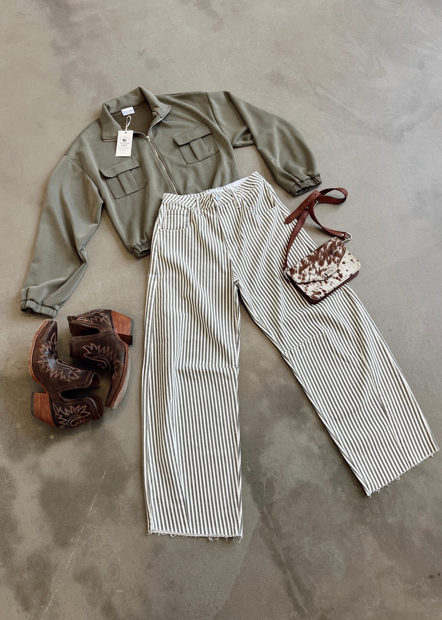 The Greenwood Stripe Barrel Jean