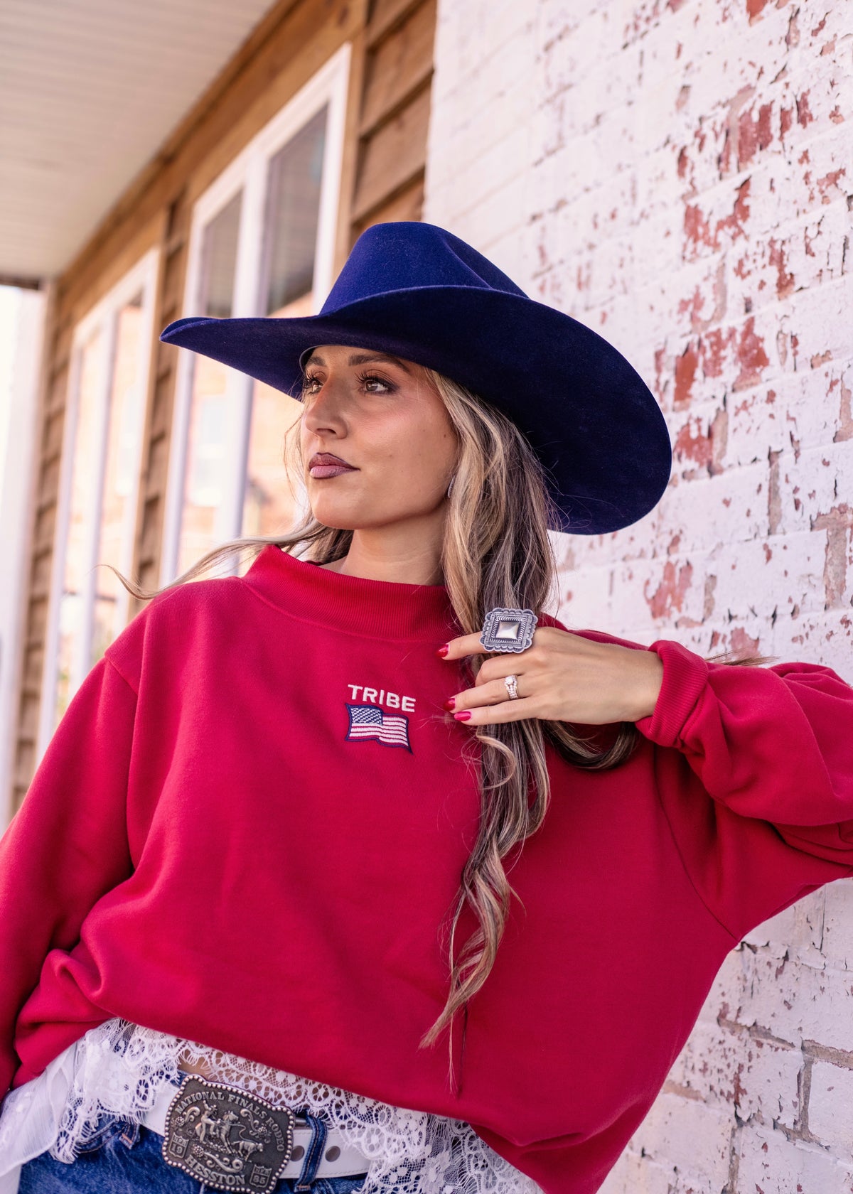 Americana Butter mock neck
