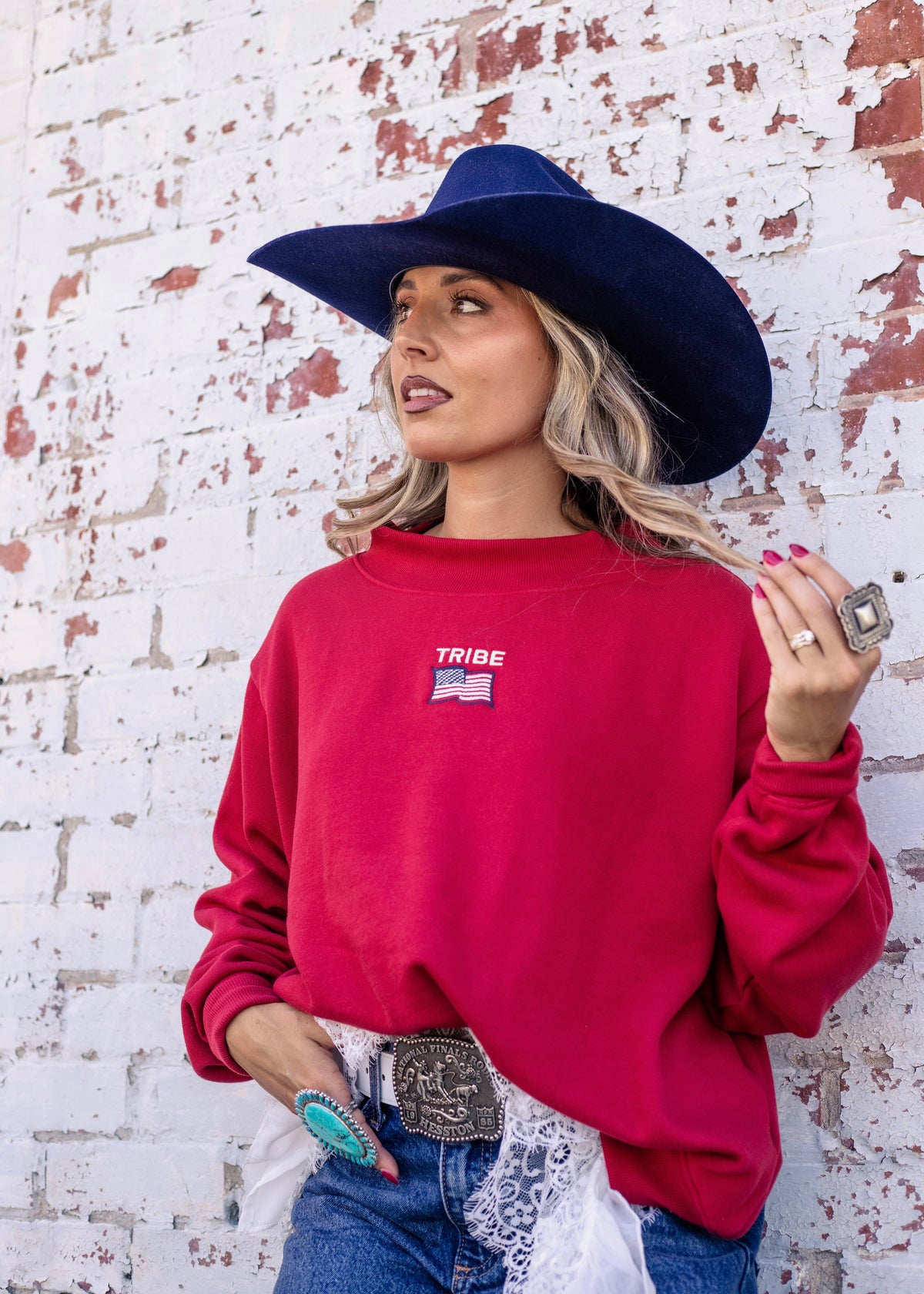 Americana Butter mock neck