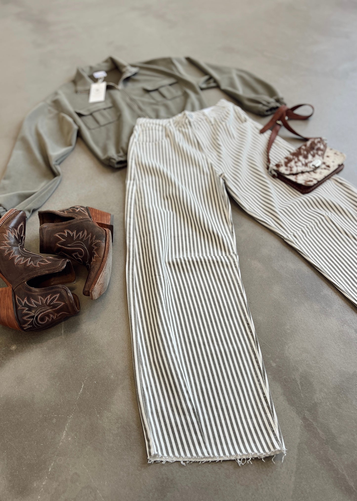 The Greenwood Stripe Barrel Jean