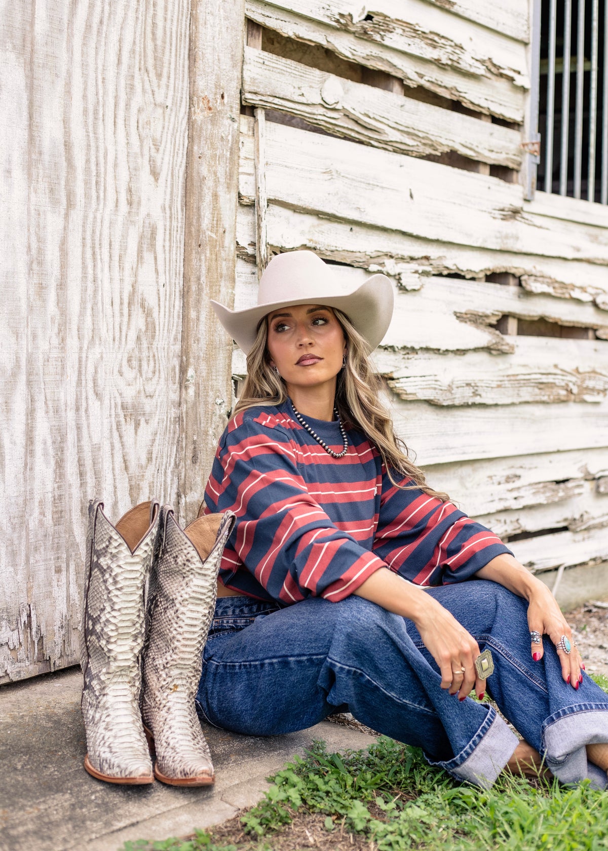 American Made striped wide sleeve