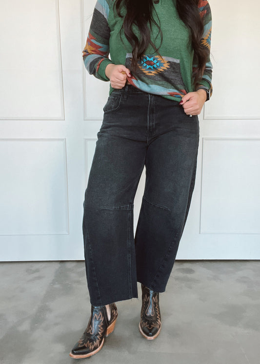 Barrel Jeans with Seams