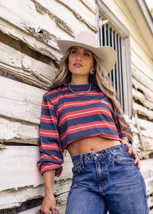 American Made striped wide sleeve